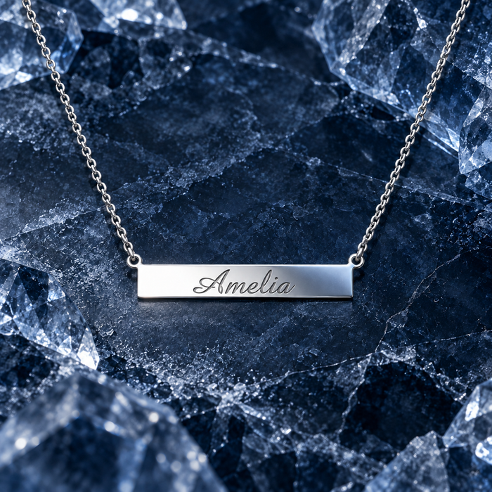 Flat Silver Name Plate